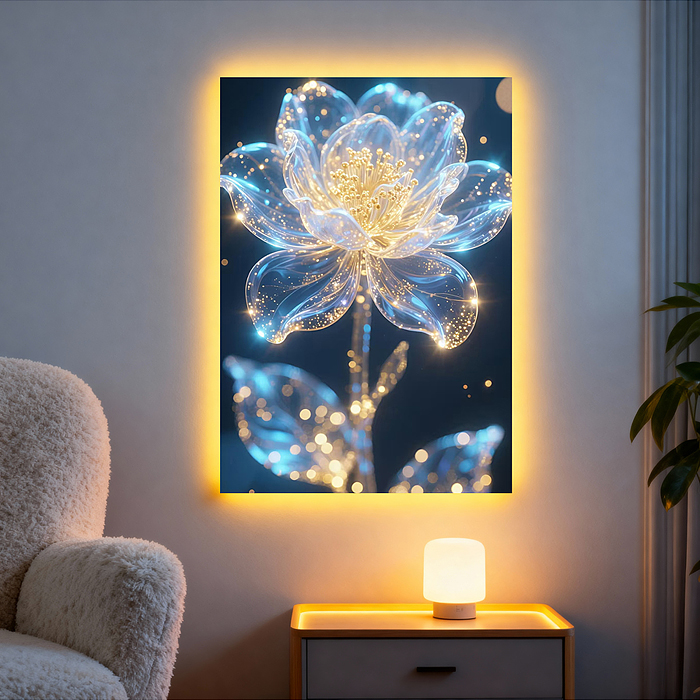 Мозаика алмазная MKA3020-191 "Волшебный цветок" (светится в темноте) 30*20 см.