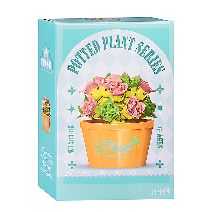 Конструктор W1503-06 "Цветок" (54 дет.) в коробке