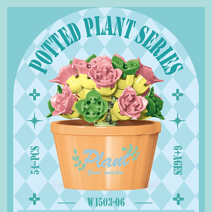 Конструктор W1503-06 "Цветок" (54 дет.) в коробке