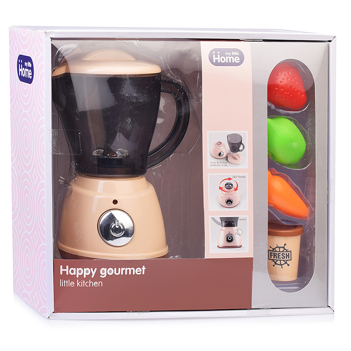 Бытовая техника A1007-3 "Соковыжималка" с набором продуктов, бежевый, (свет, звук) в коробке