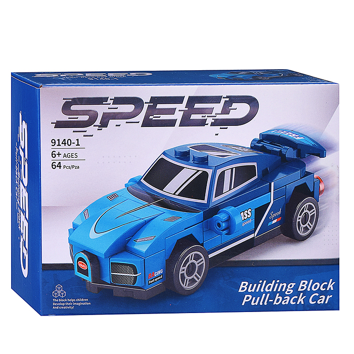Конструктор 9140-1 "Супер машинка" (64 дет.) в коробке