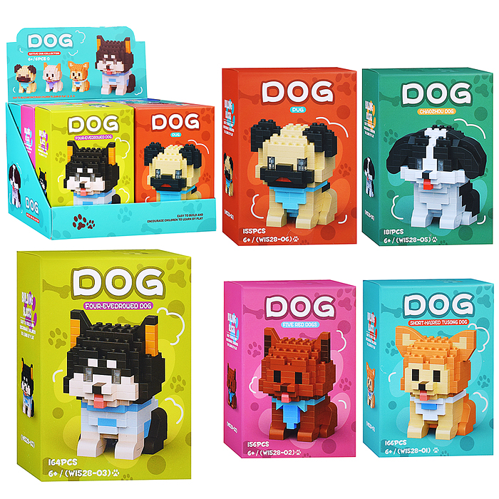 Конструктор  W1528 "Собачка" (в ассортименте) в коробке