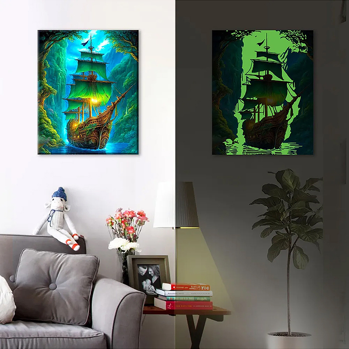 Картина по номерам 40х50 "Тихая гавань" со светящейся краской 25 цветов