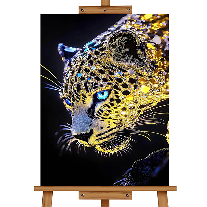 Мозаика алмазная MKA4030-160 "Леопард" (светится в темноте) 40*30 см.
