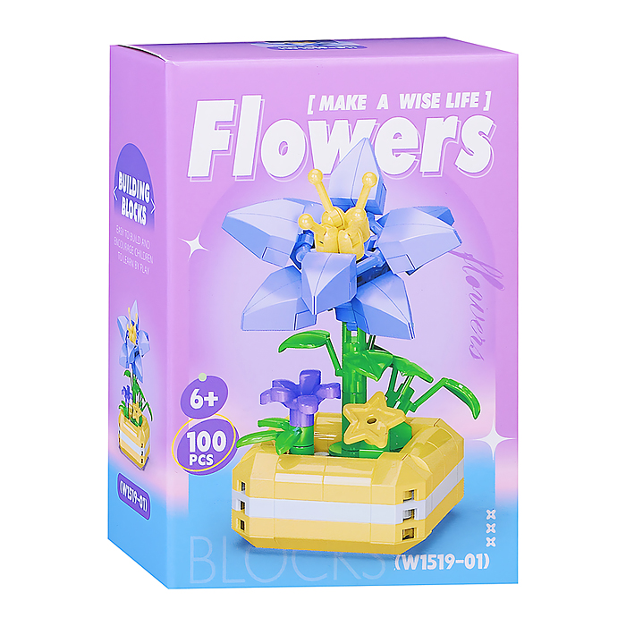 Конструктор W1519-01 "Цветок" (100 дет.) в коробке