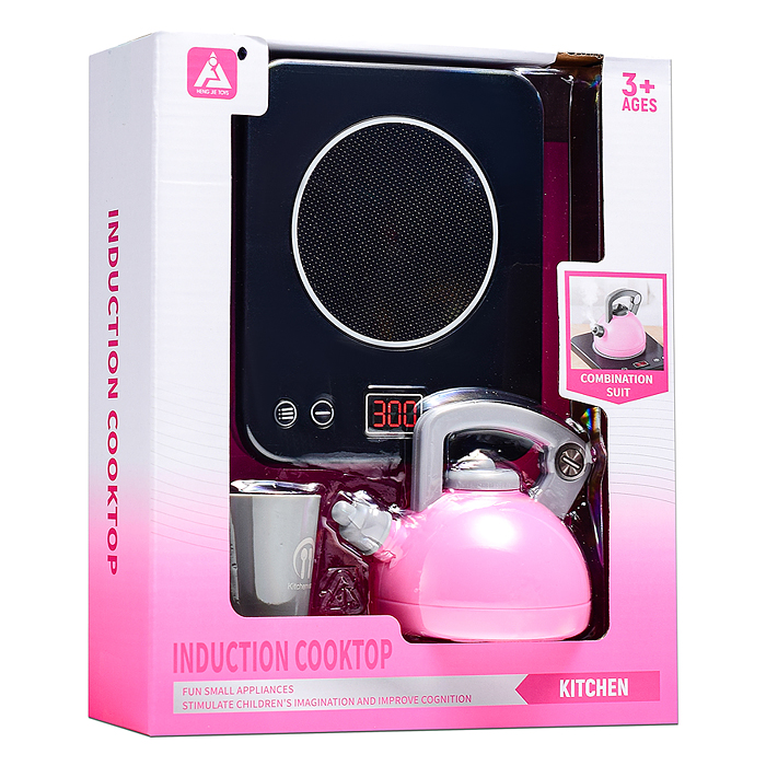 Бытовая техника HJ627 "Чайник с плитой" в коробке (цвет розовый)