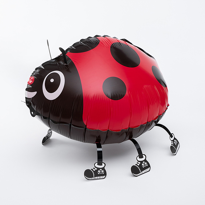 Шар 3D (18''/46 см) Ходячая Фигура, Божья коровка, Красный, 1 шт. в уп.