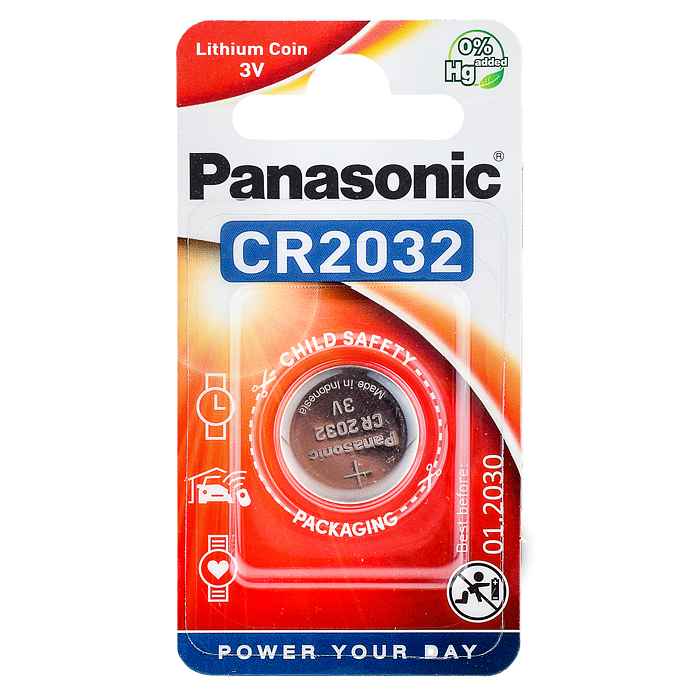 Батарейки литиевые Panasonic Lithium Power CR-2032EL/1B CR2032 BL1