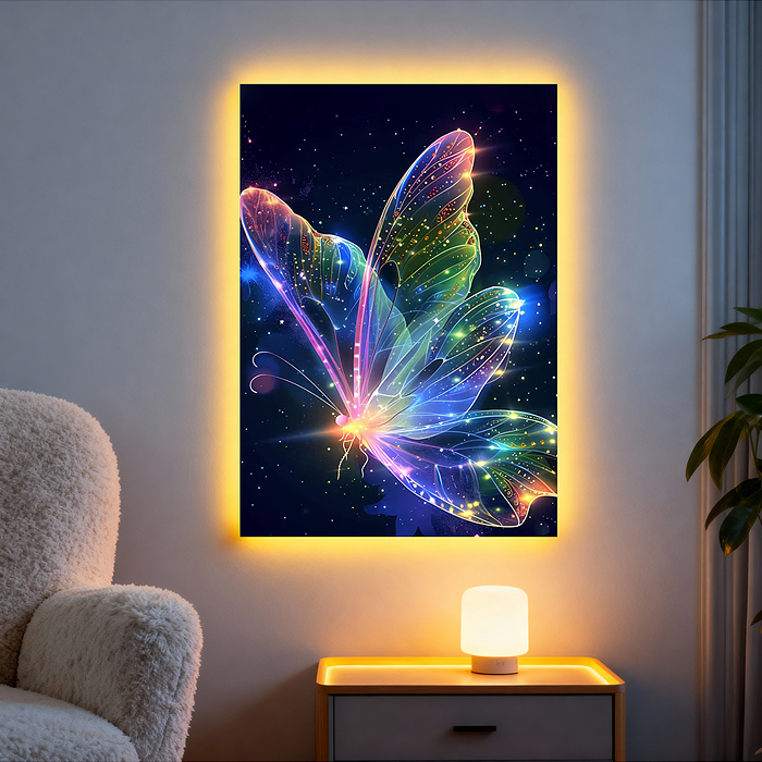 Мозаика алмазная MKA3020-186 "Ночная бабочка" (светится в темноте) 30*20 см.