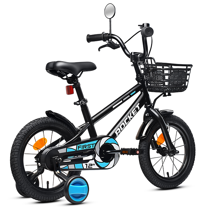 Фото к товару Велосипед 12" Rocket First, цвет черный Велосипед 12" Rocket First, цвет черный