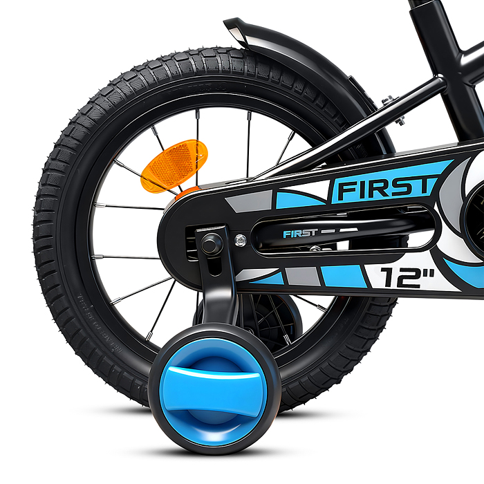 Фото к товару Велосипед 12" Rocket First, цвет черный Велосипед 12" Rocket First, цвет черный