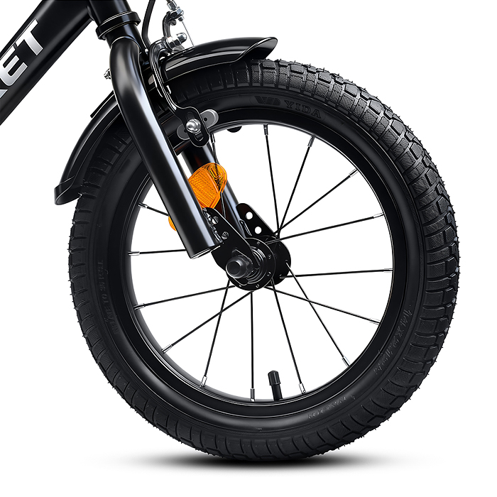 Фото к товару Велосипед 12" Rocket First, цвет черный Велосипед 12" Rocket First, цвет черный