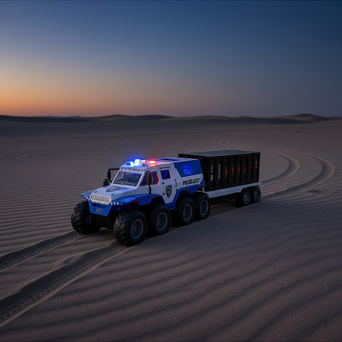 Машина YM-9914F "Полицейский буксир" (свет, звук) в коробке