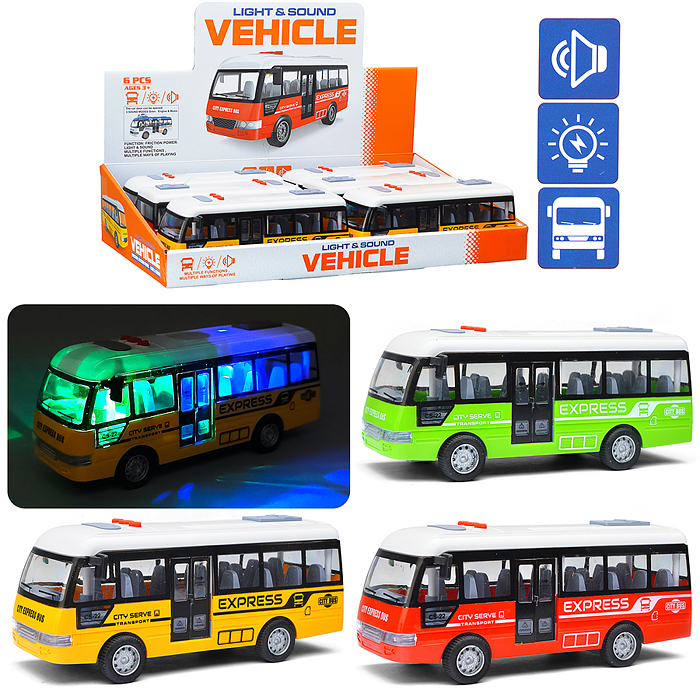 Машина YM-9907F "Автобус" на батарейках, в коробке Машина YM-9907F "Автобус" на батарейках, в коробке