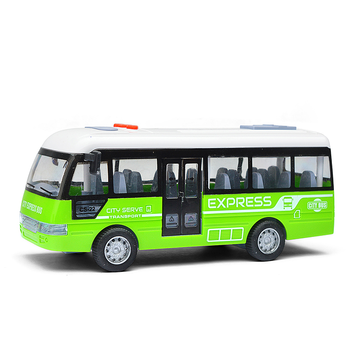 Машина YM-9907F "Автобус" на батарейках, в коробке