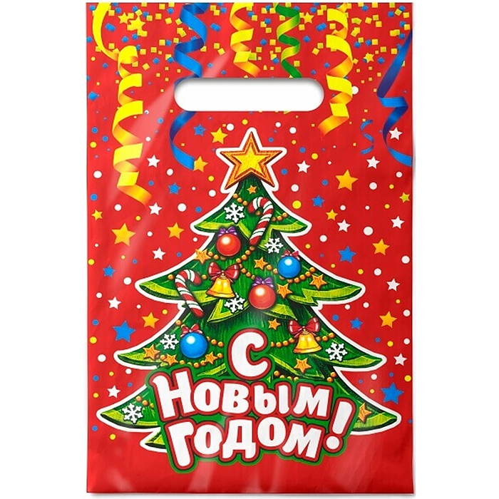 Пакет с вырубной неусиленной ручкой 20х30см (30) "Серпантин" НГ