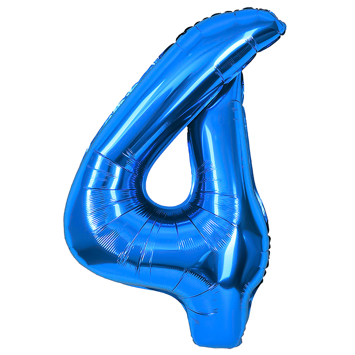 Шар (40''/102 см) Цифра, 4, Синий, Металлик, 1 шт. в уп. Шар (40''/102 см) Цифра, 4, Синий, Металлик, 1 шт. в уп.