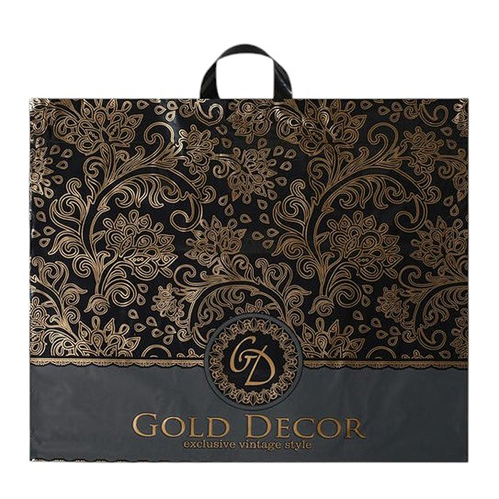Пакет ПЭ с петлевой ручкой 60х50, 70мкм "Голд декор" ПВД эконом
