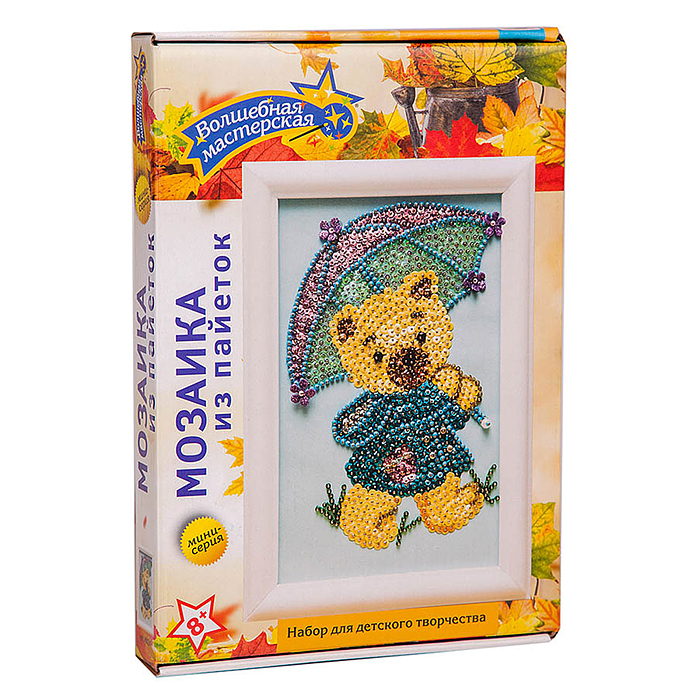 Фото к товару Мозаика из пайеток "Медвежонок" Мозаика из пайеток "Медвежонок"