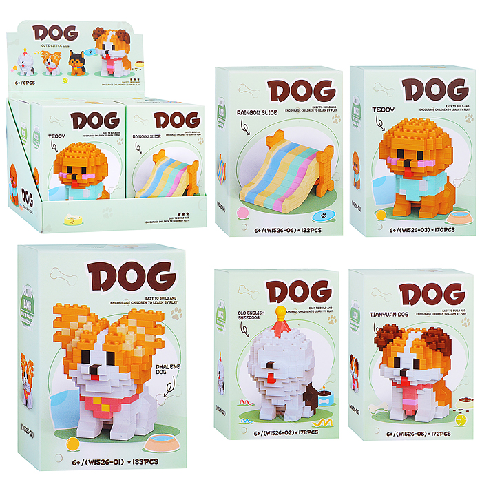 Конструктор W1526 "Щенок" (в ассортименте) в коробке