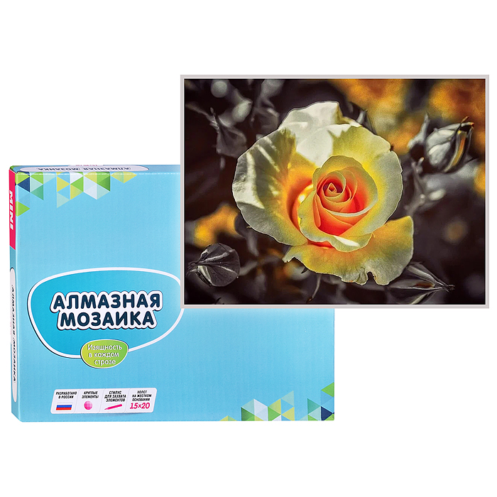 Алмазная мозаика 15х20 "Чайная роза" (13 цветов) Алмазная мозаика 15х20 "Чайная роза" (13 цветов)