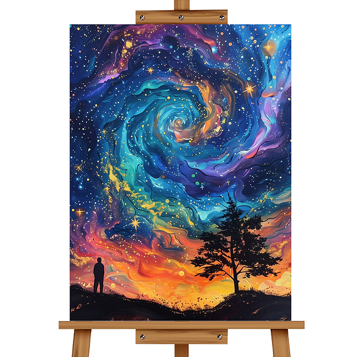 Мозаика алмазная MKA4030-157 "Цветной ураган" (светится в темноте) 40*30 см.