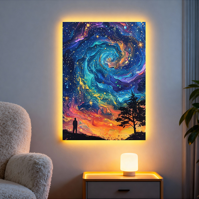 Мозаика алмазная MKA4030-157 "Цветной ураган" (светится в темноте) 40*30 см.