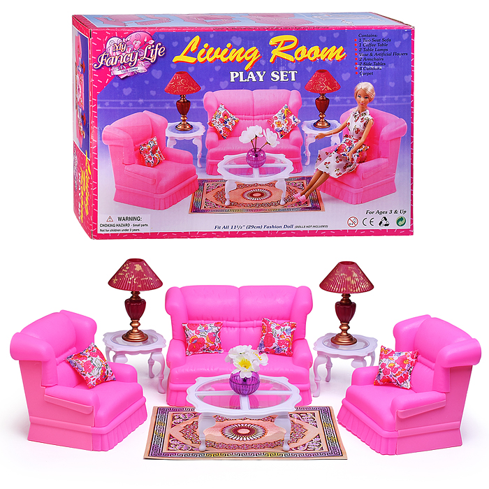 Набор мебели для кукол 9704 "Комната отдыха" в коробке