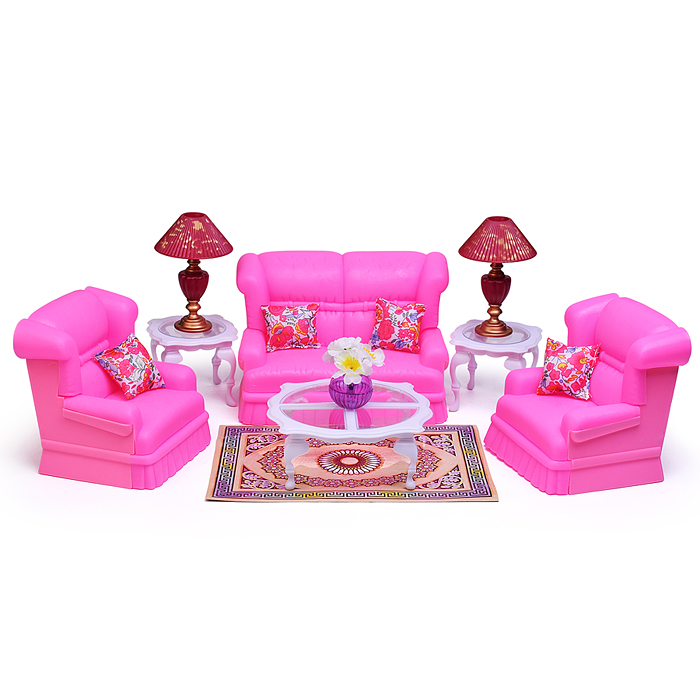 Набор мебели для кукол 9704 "Комната отдыха" в коробке