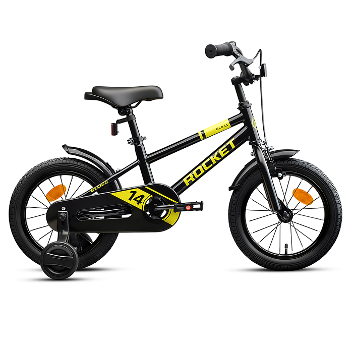 Велосипед 14" Rocket Gloss, цвет черный