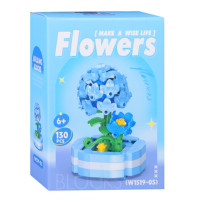 Конструктор W1519-05 "Цветок" (130 дет.) в коробке