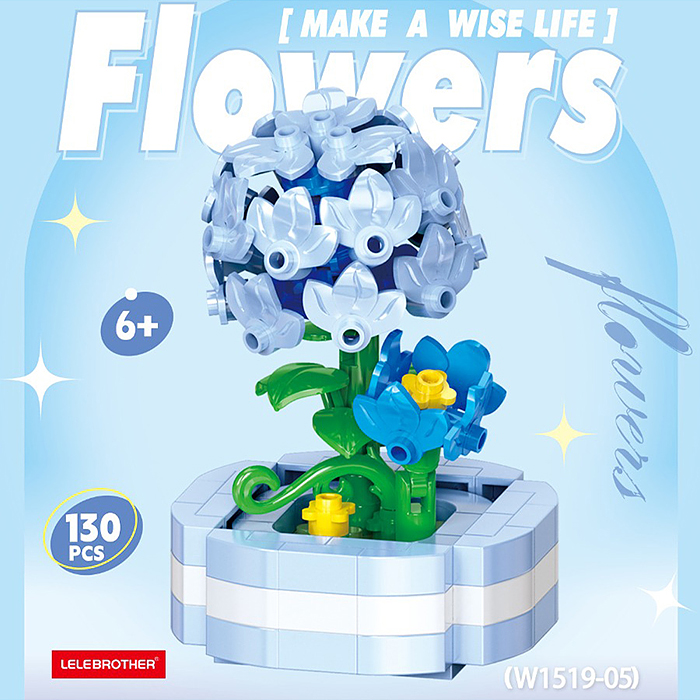 Конструктор W1519-05 "Цветок" (130 дет.) в коробке