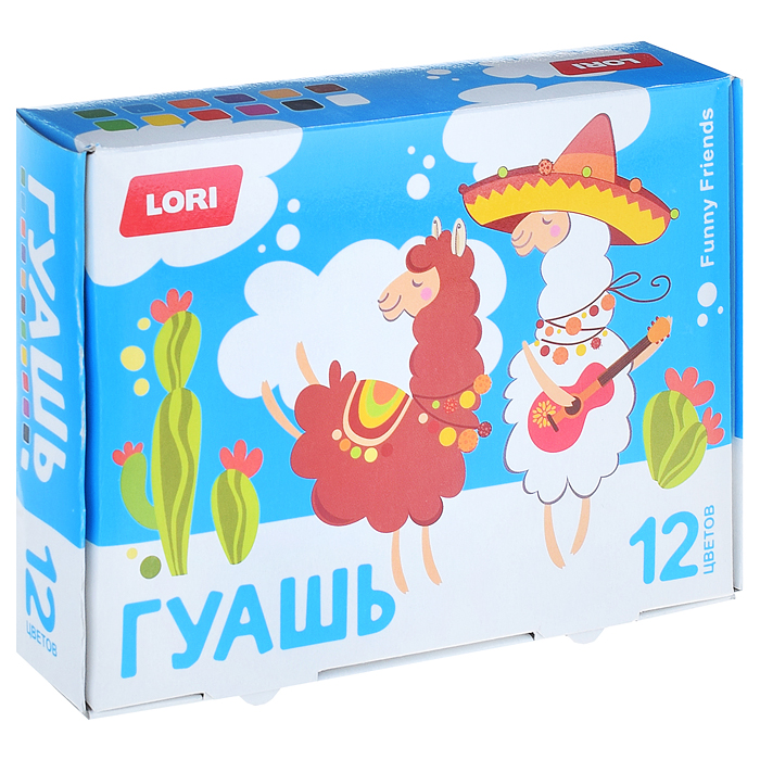 Гуашь 12 цветов по 15 мл. "Funny Friends" Гуашь 12 цветов по 15 мл. "Funny Friends"