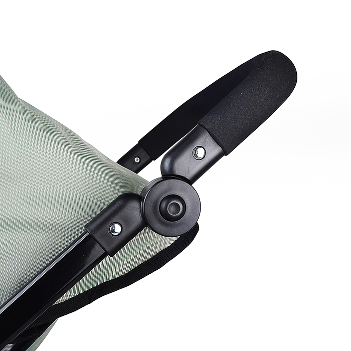 Коляская кукольная 9666 металлическая, с корзиной, цвет серо-зеленый