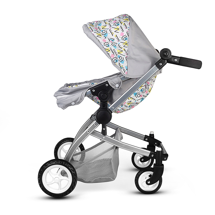 Коляская кукольная 9651A металлическая, цвет розовый