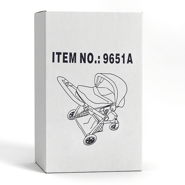 Коляская кукольная 9651A металлическая, цвет розовый