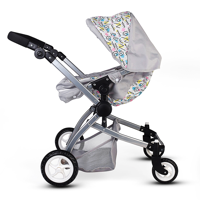 Коляская кукольная 9651A металлическая, цвет розовый