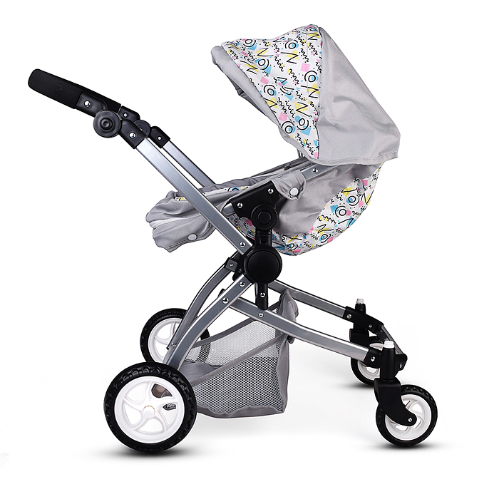 Коляская кукольная 9651A металлическая, цвет розовый