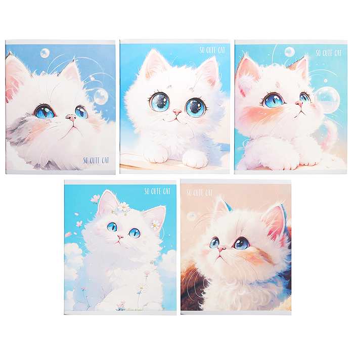 Тетрадь 48л. клетка "Cute Fluffy" А5 скрепка Тетрадь 48л. клетка "Cute Fluffy" А5 скрепка