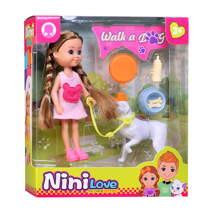 Кукла с аксессуарами 57847 "Ника с собачкой" в коробке