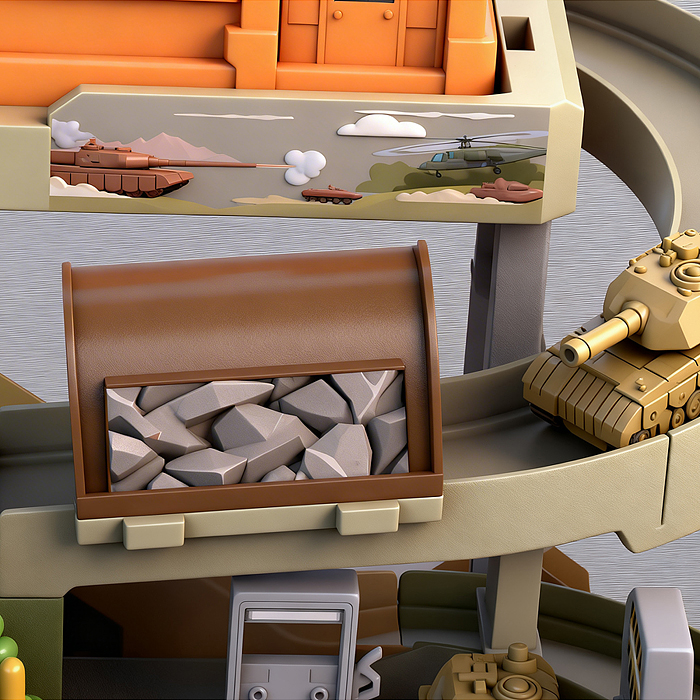 Парковка ZX-027A "Игровой паркинг" (свет, звук, 3 металл машины, самолет) в коробке