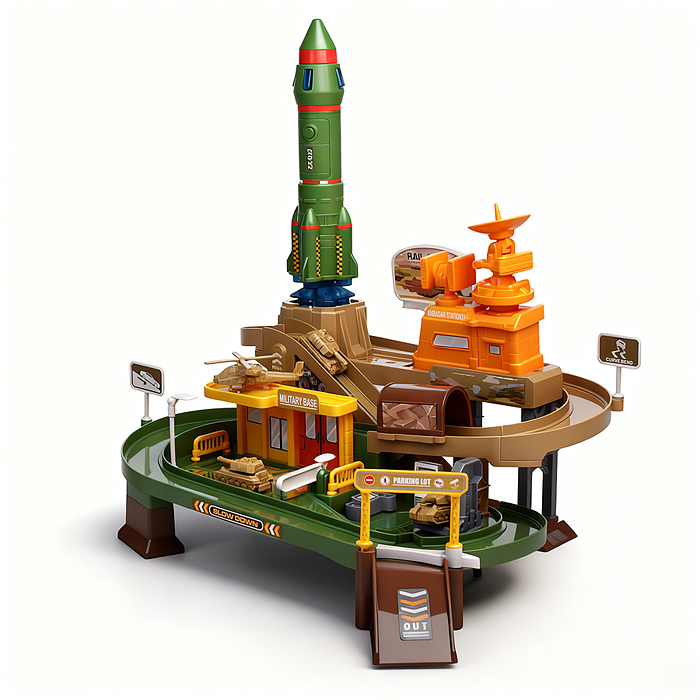 Парковка ZX-027A "Игровой паркинг" (свет, звук, 3 металл машины, самолет) в коробке