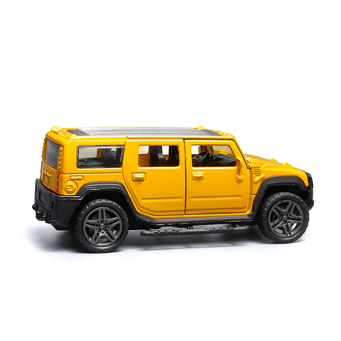Жёлтая инерционная машинка die-cast , 1:32, с люком