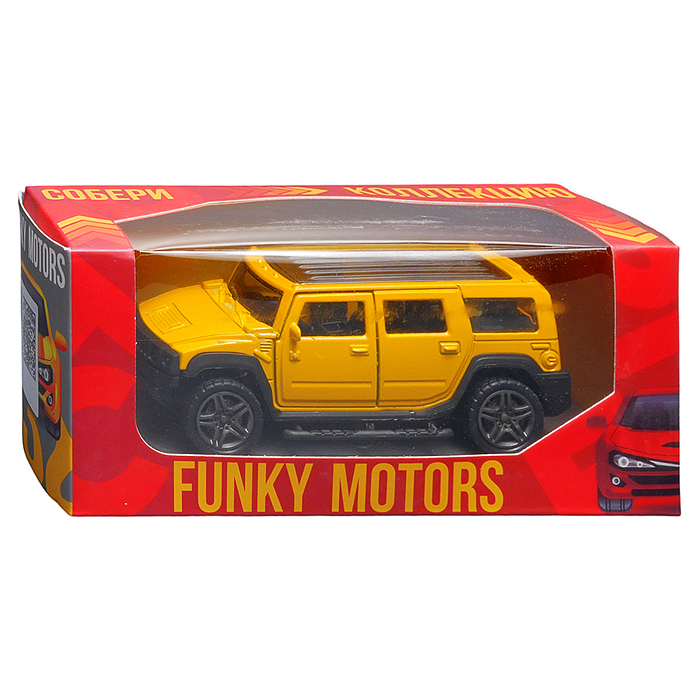 Жёлтая инерционная машинка die-cast , 1:32, с люком