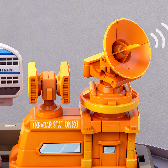 Парковка ZX-025A "Служебный паркинг" (свет, звук, 3 металл машины, самолет) в коробке