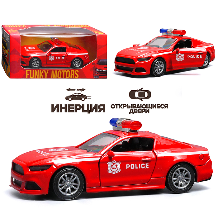 Красная инерционная машинка полицейская седан, die-cast , 1:32 Красная инерционная машинка полицейская седан, die-cast , 1:32