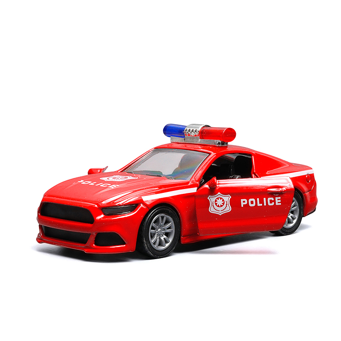 Красная инерционная машинка полицейская седан, die-cast , 1:32