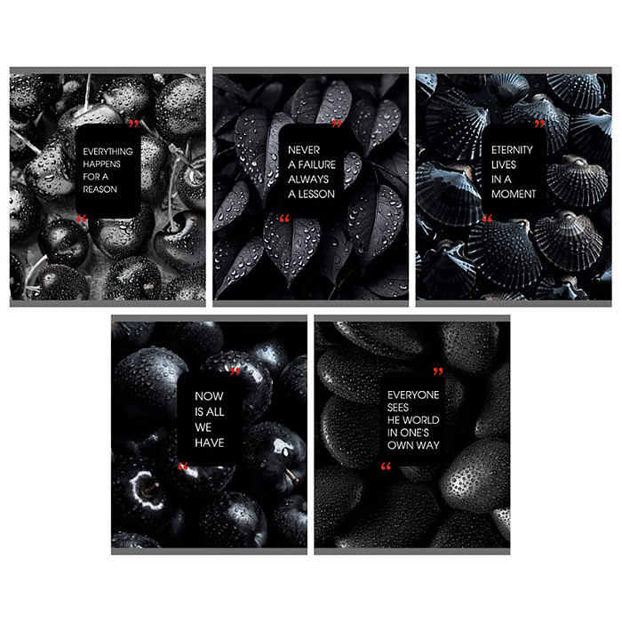 Тетрадь 48л. клетка "Natural Black" А5 скрепка Тетрадь 48л. клетка "Natural Black" А5 скрепка