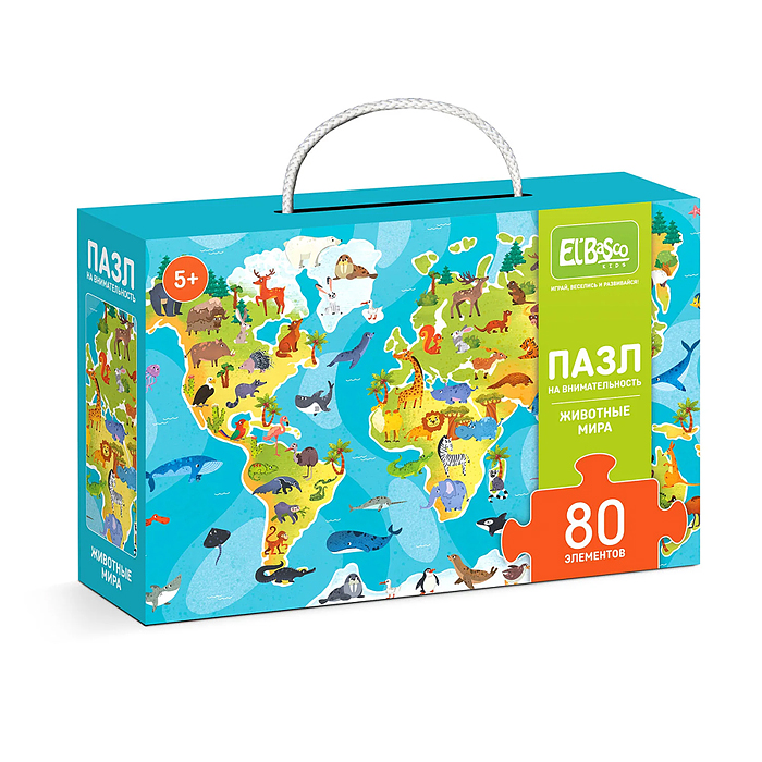 Пазл 80 "Животные мира" на внимательность Пазл 80 "Животные мира" на внимательность
