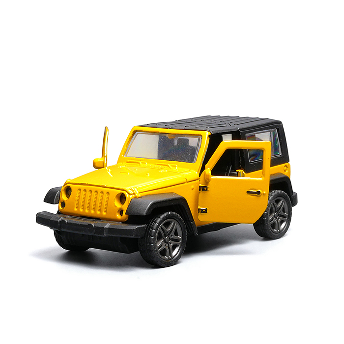 Жёлтая инерционная машинка вид D die-cast , 1:32